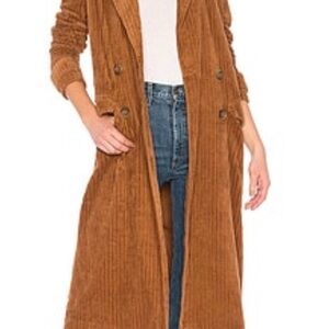 Free People Tan Corduroy Trench Coat